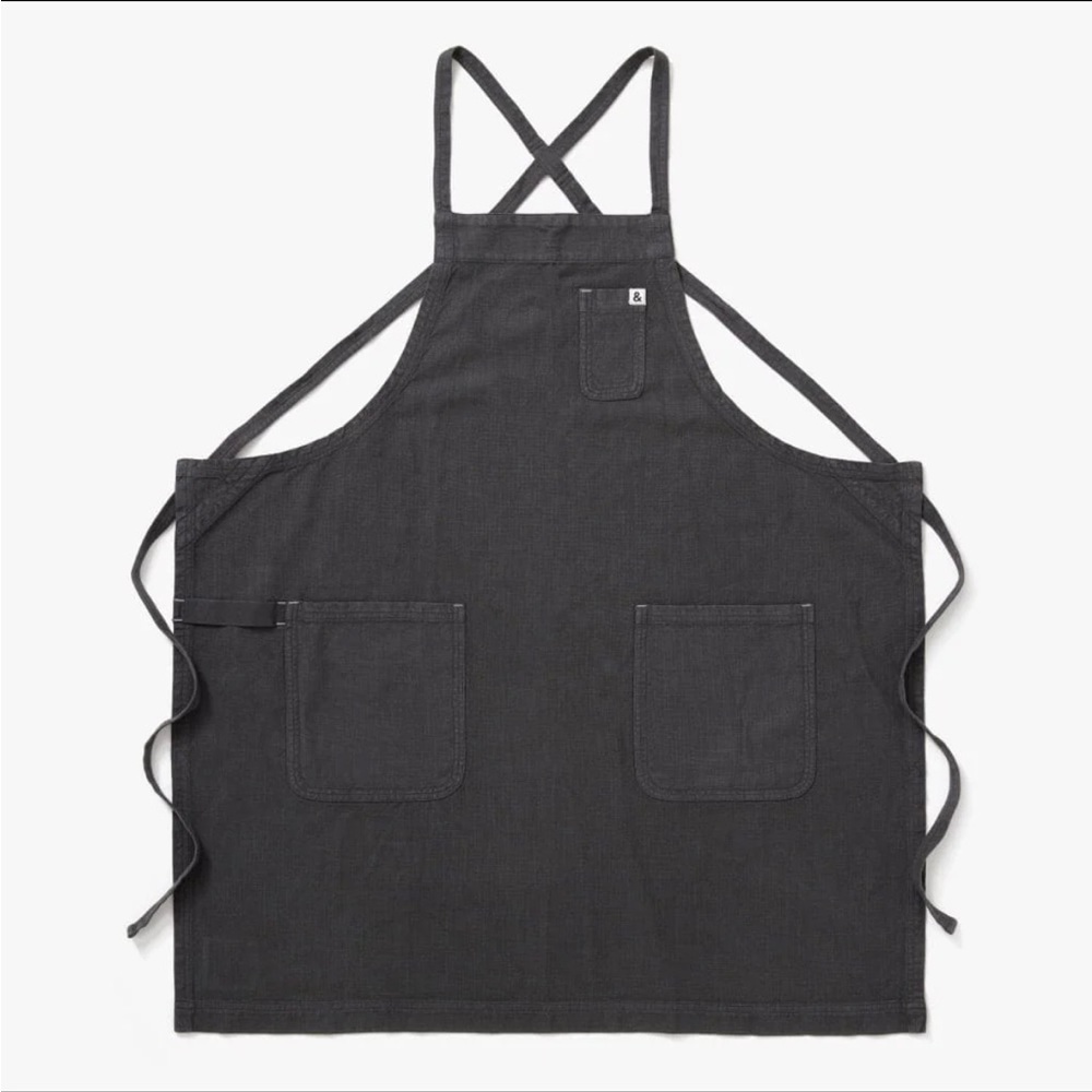 Hedley & Bennett Luca Bib Apron | Charcoal Grey Cotton | Gently Used